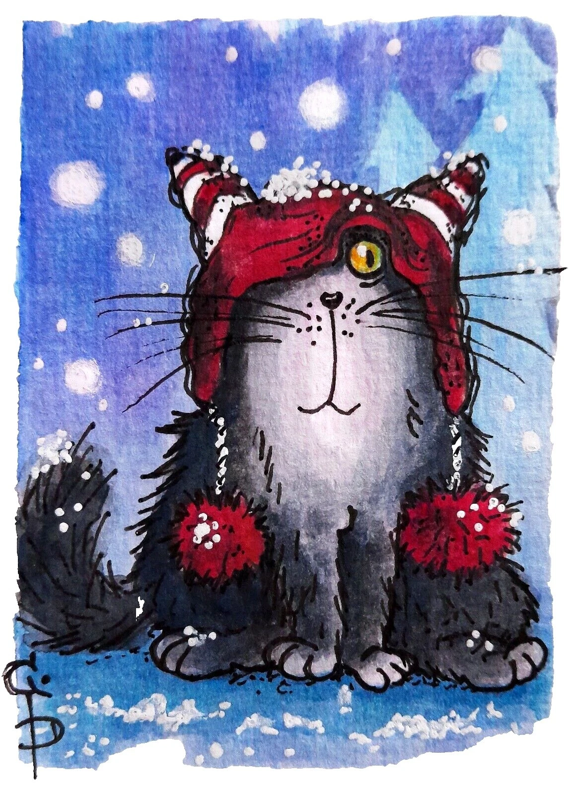 Pinturas de arte en miniatura de Navidad de papel