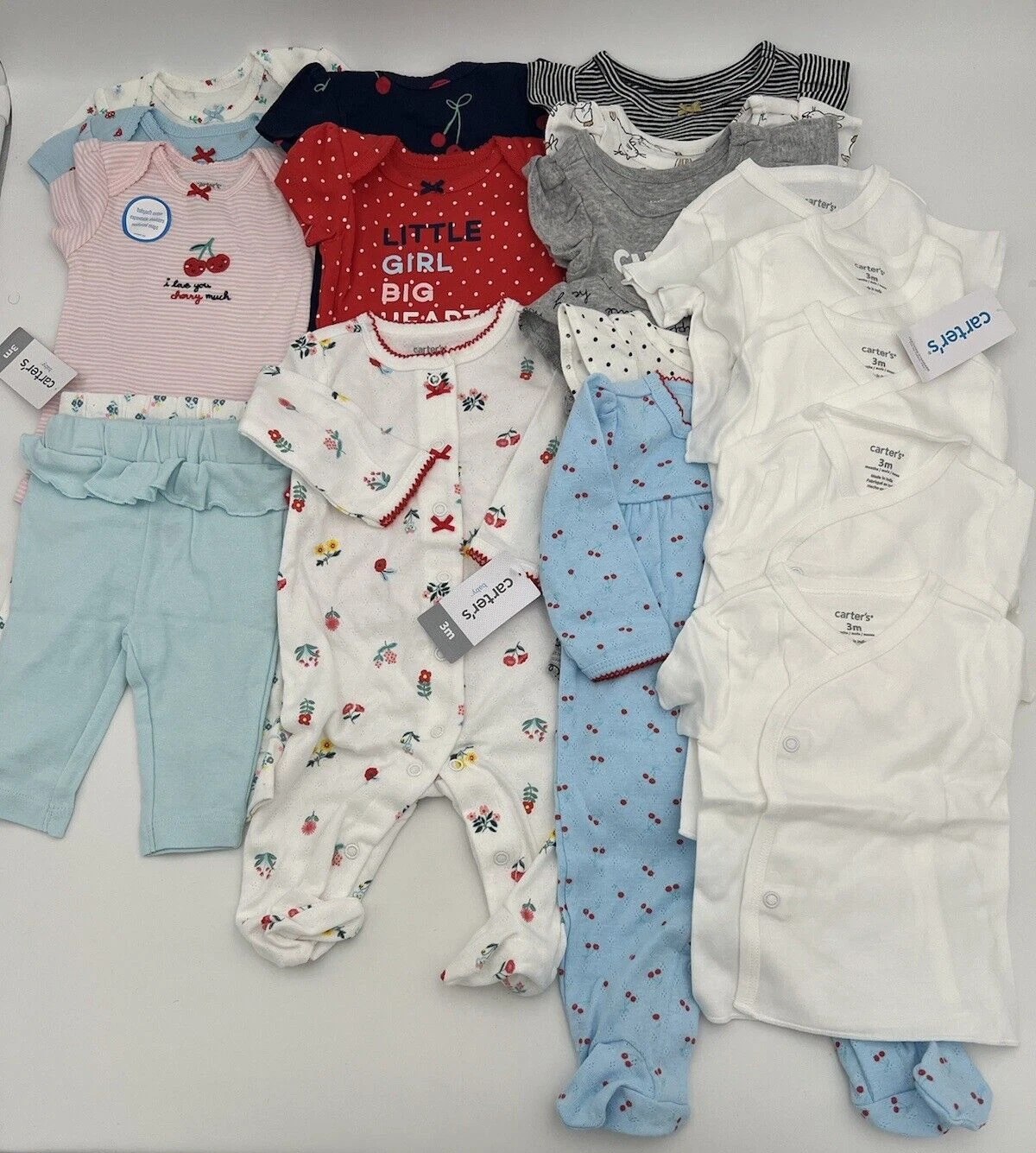 New Lot Of 19 Piece Baby Girls Clothes Infant Size 3 Months (9-12.5 lbs)