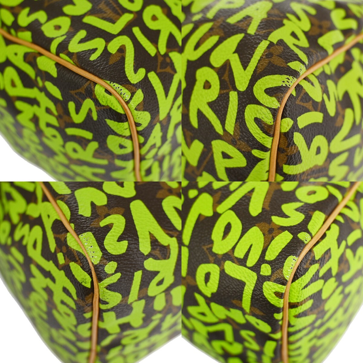 LOUIS VUITTON Speedy 30 Hand Bag Monogram Graffiti Leather Green  