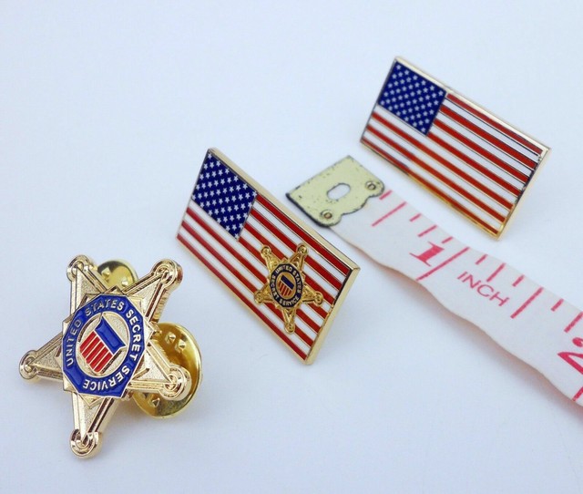 THREE MINI USSS PIN UNITED STATES SECRET SERVICE LAPEL HAT PIN AMERICAN