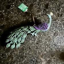 Kurt Adler Glitter Peacock Ornament NWT