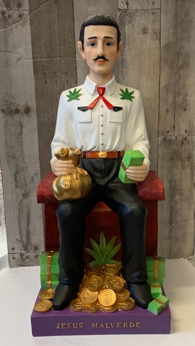 Jesus Malverde Resin Statue Figurine 24” New Sinaloa Saint 6622/24
