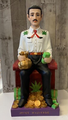 Jesus Malverde Resin Statue Figurine 24” New Sinaloa Saint 6622/24