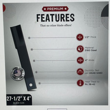 Rhino Blade 0582010330P, CCW UPDRAFT 4 in. x 27-1/2 in. x 1/2 in. bolt hole (J2)