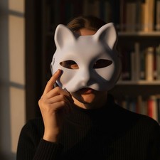 Paintable Paper Pulp Mask Lightweight DIY Canine Mask Sturdy for Artists