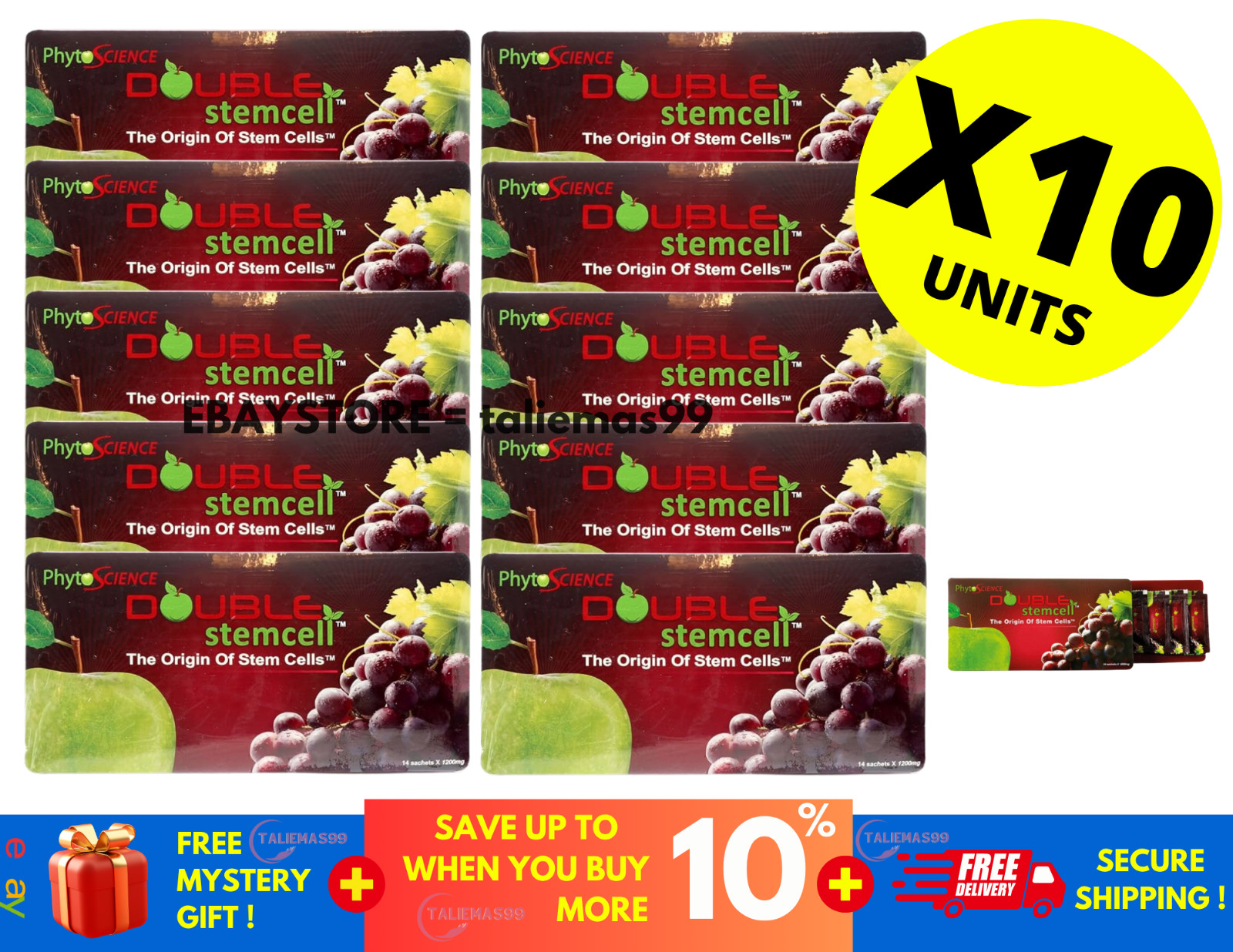 New 10 x Phytoscience double stemcell apple grape anti aging