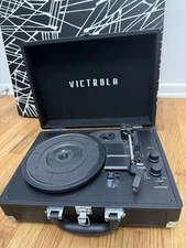 Victrola VSC-550BT-BK 3-Speed Stereo Turntable - Black W Power Cables Record