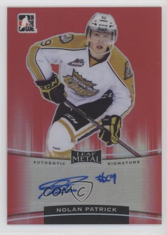 2014-15 ITG Leaf Metal Red Prismatic 4/5 Nolan Patrick #BA-NP1 Auto 1fd