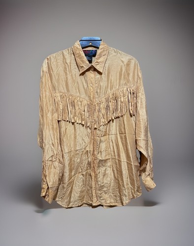 Moda BB Dakota Silk Fringe Shirt Women’s Size Medium Western 1980s Vintage
