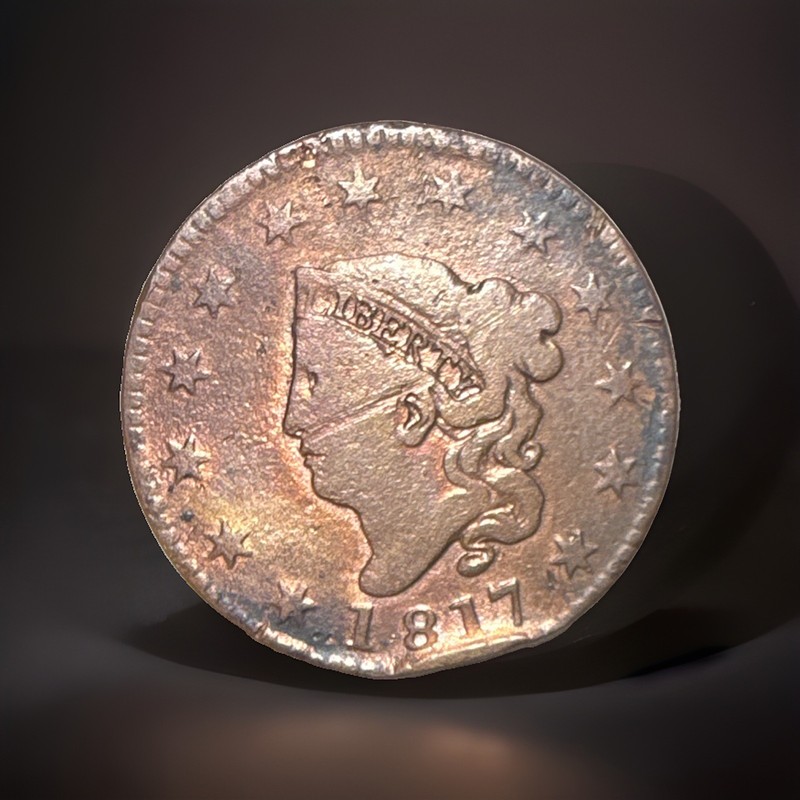1817 Coronet Head Large Cent - Matron Head Type - Early US Copper  KM#45