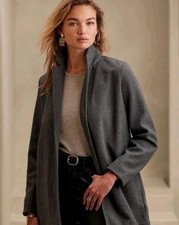 Banana Republic Blazer Brushed Knit Long Jacket Charcoal Grey Busines XS Petite