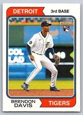 Brendon Davis 2023 Topps Heritage #67 Detroit Tigers Rookie RC