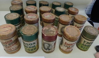 Lot 20 Edison Cylinder Asst Gold Molded/Amberal Records with cases & lids