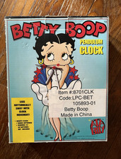 Vintage Betty Boop Pendulum Clock Quartz Battery Analog Multicolor 8701CLK