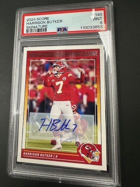 2024 Score Harrison Butker Signature PSA 9