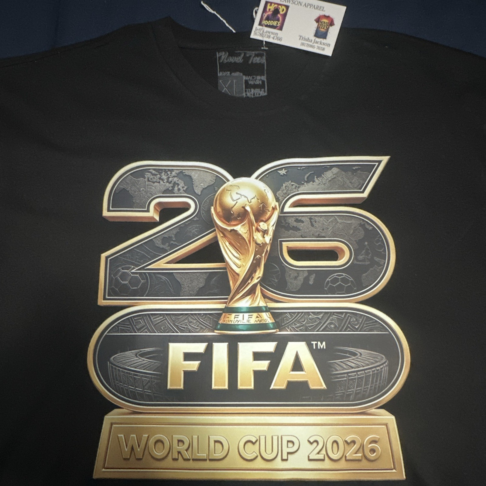FIFA World Cup 2026 Black Graphic Logo T-Shirt Men’s XL Regular Crew Neck