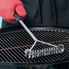 1pc BBQ Grill Cleaning Brush Stainless Steel Bristle Heat Resistant - NEW