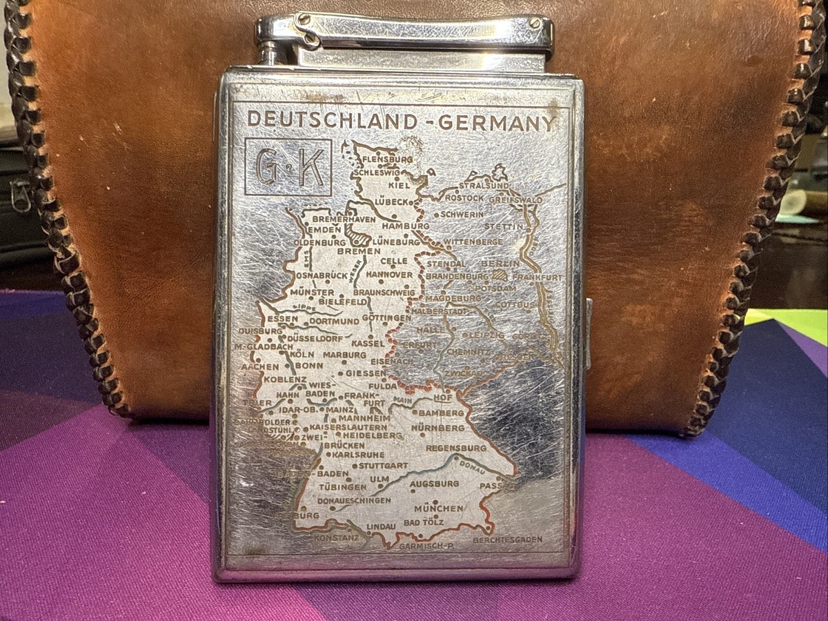 ibelo monopol cigarette case lighter VTG 1950s IBELO MONOPOL German Made CIGARETTE CASE & LIGHTER