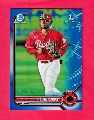 ALLAN CERDA 2022 Topps 1st Bowman Chrome Prospect BLUE REFRACTOR /150 BCP-142 Re