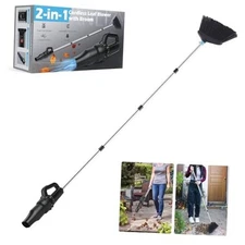 Outdoor Broom with Leaf Blower, Small Cordless Leaf Blower Long Handle Broom, 