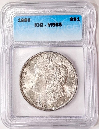 1890-P Rare Date MS 65 ICG Beautiful Morgan Dollar  $950 Value No Reserve