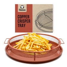 Chef Pomodoro Copper Crisper Tray, Air Fryer for Oven, Deluxe Fry in Your ,