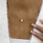 1.5ct Heart Pendant Necklace Yellow Gold 14K Labcreated Diamond F/VS — photo 2