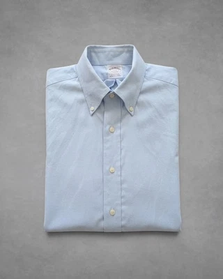 Brooks Brothers 346 Men's Shirt Button Up Long | M blue (e50) - Photo 1/4