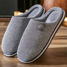 Men Memory Foam Warm Home Slippers House Slides Sandals Shoes Room Casual Gift