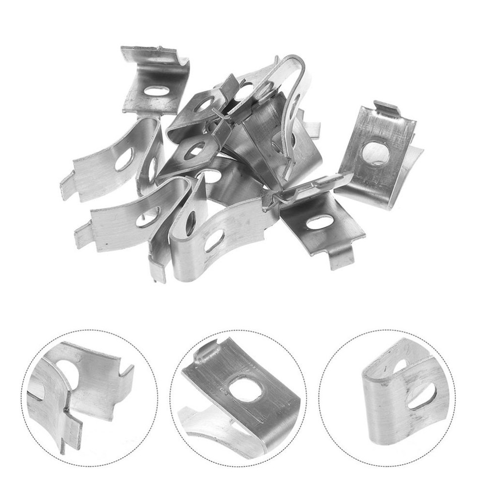 2 Pack Stainless Steel Partition Bracket Shelf Clips for Glass Panels ...