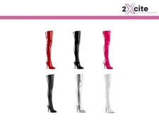 Pleaser High Heel Stiletto Stretch 5" Pointed Toe Thigh Boots Seduce 3000