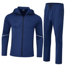 Men's Hooded Tracksuits Sweatsuits 2 Piece Sets Jogging Track Large Royal Blue