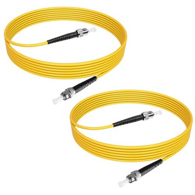 2 Pack 2M ST to ST Fiber Patch Cable, Single Mode, Simplex, 9/125 Jumper Cord