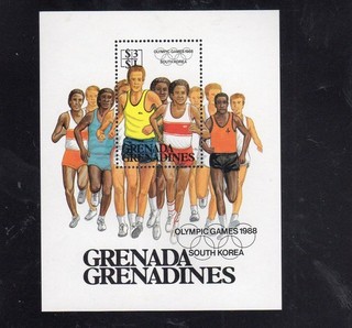 GRENADA GRENADINES #B5 1986 SUMMER OLYMPICS SEOUL MINT VF NH O.G S/S