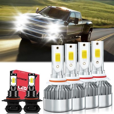For Chevrolet Silverado 3500 2003-2006 LED Headlight Hi/Lo+Fog Light Bulbs 6000K