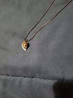 VTG 3D Golden Ribbed Heart Pendant w heart-framed Diamond-Like Stone Necklace — photo 10
