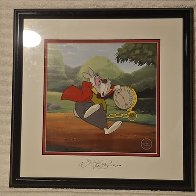 WDCS I m Late White Rabbit Sericel SIGNED With COA