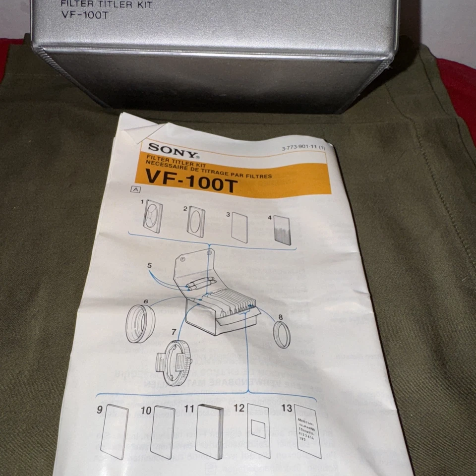 Genuine Sony VF-100T Filter Titler KIT for Video Camera 100% Original - Image 2 of 4