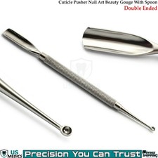 Beauty Nail Cuticle Pusher Gouge Spoon Silver 14cm Stainless Steel Tool Advanced