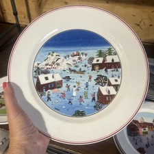 Villeroy & Boch Design Naif LaPlau 3 Dinner Plate Winter Christmas 10.5"
