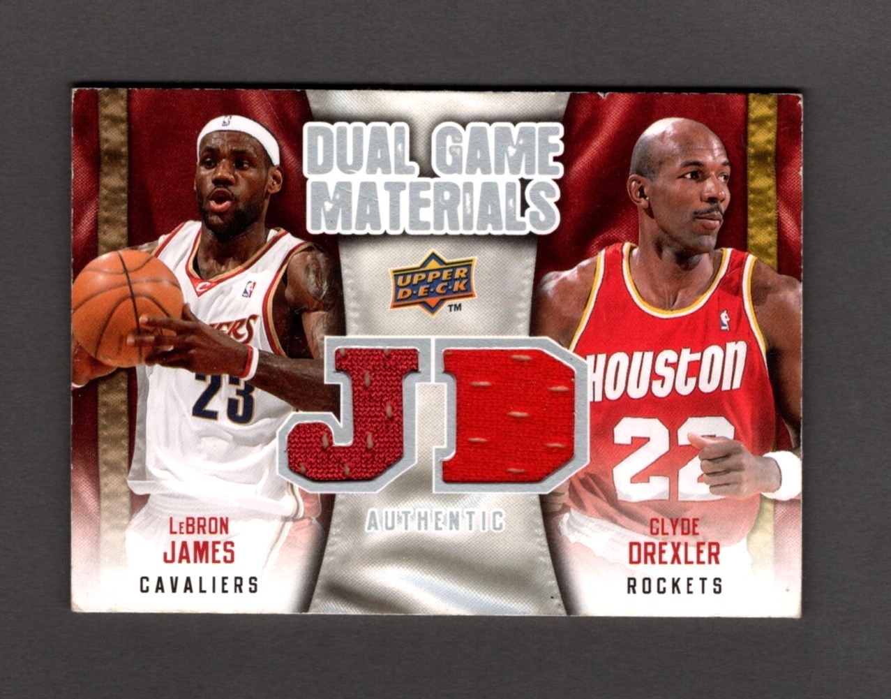 2009-10 Upper Deck Lebron James Clyde Drexler Dual Game Materials Swatch DG-JD