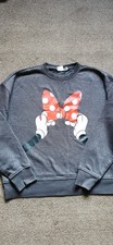 WOMEN'S PRIMARK DISNEY MINNIE MOUSE GREY LONG SLEEVED JUMPER SIZE S 10-12