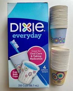 2016 DIXIE Everyday Symphony 3 oz Bath Cups 4 Designs Pastel Flowers - 60 Cups