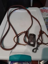 Professional Choice leather Ranch series roper reins with pineapple loops