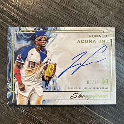 Ronald Acuna, Jr 2025 Topps Museum Collection Showpieces Gold Auto 08/10 On-Card