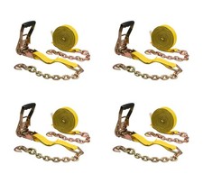 (4 Pack) 2 in. x 30 ft. Ratchet Strap with Ch...