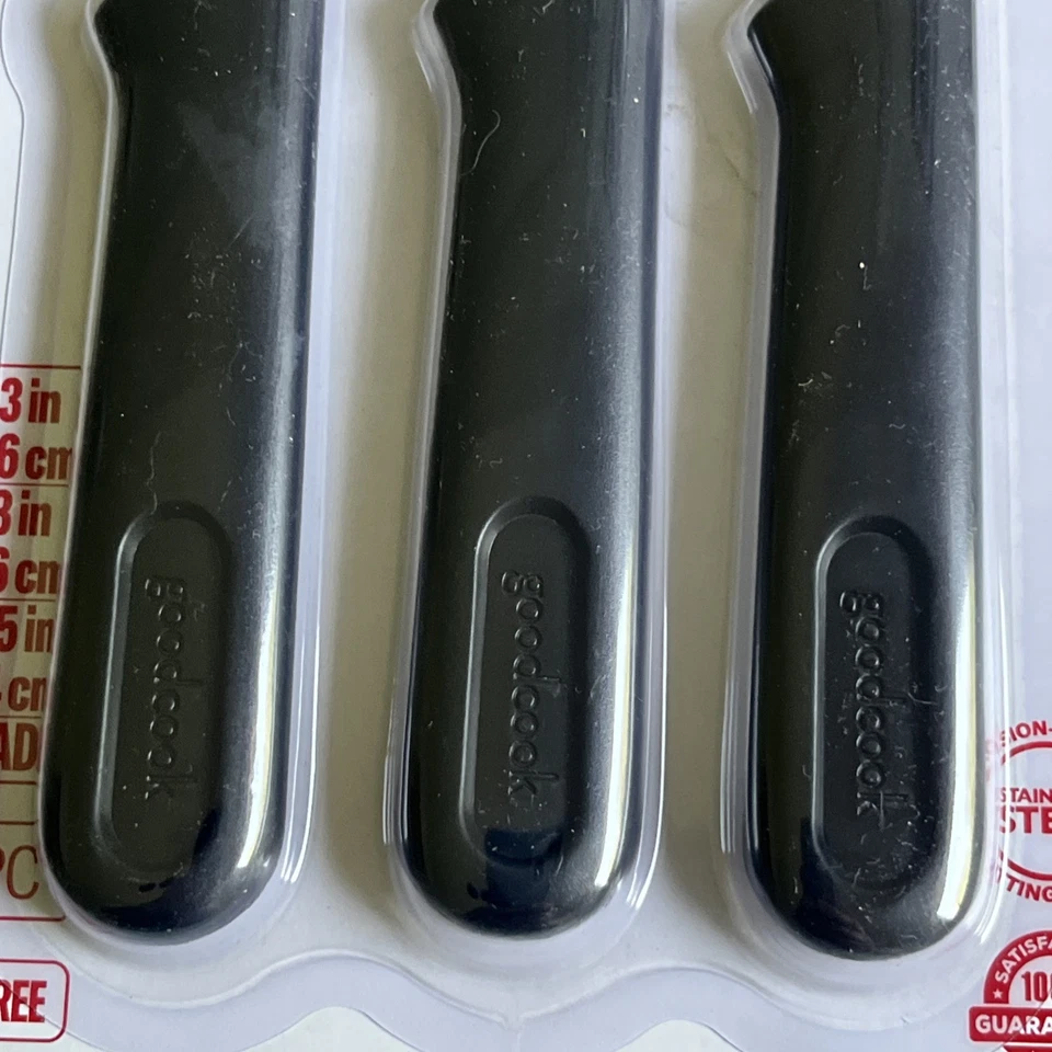 Juego de cuchillos utilitarios Goodcook de 3 piezas cubiertos de cocina cáscara dentada rebanada casco Foto 4 de 4