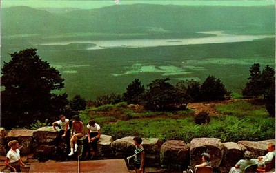 Blue Mountain Lake Mt Magazine Lodge Arkansas Panoramic View Chrome Postcard