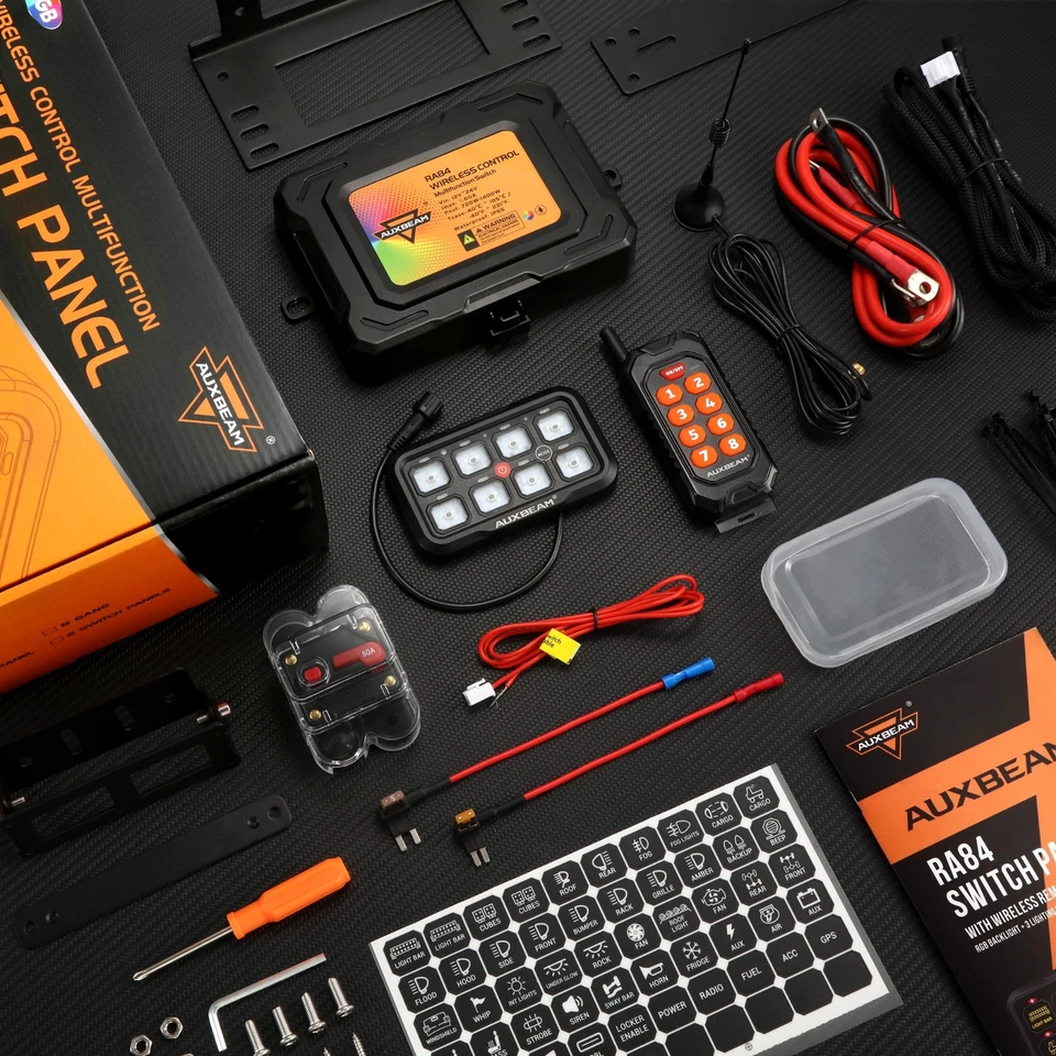 AUXBEAM RGB 8 Gang Switch Panel Remote Control Relay System for Peterbilt Truck - Изображение 4 из 4