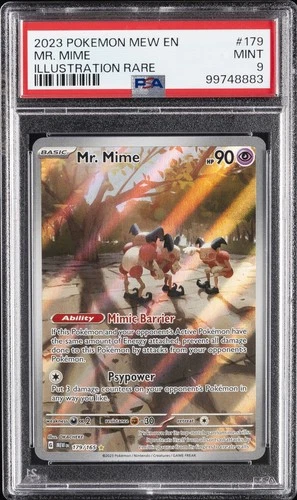 2023 POKEMON MEW EN-151 ILLUSTRATION RARE #179 MR. MIME PSA 9